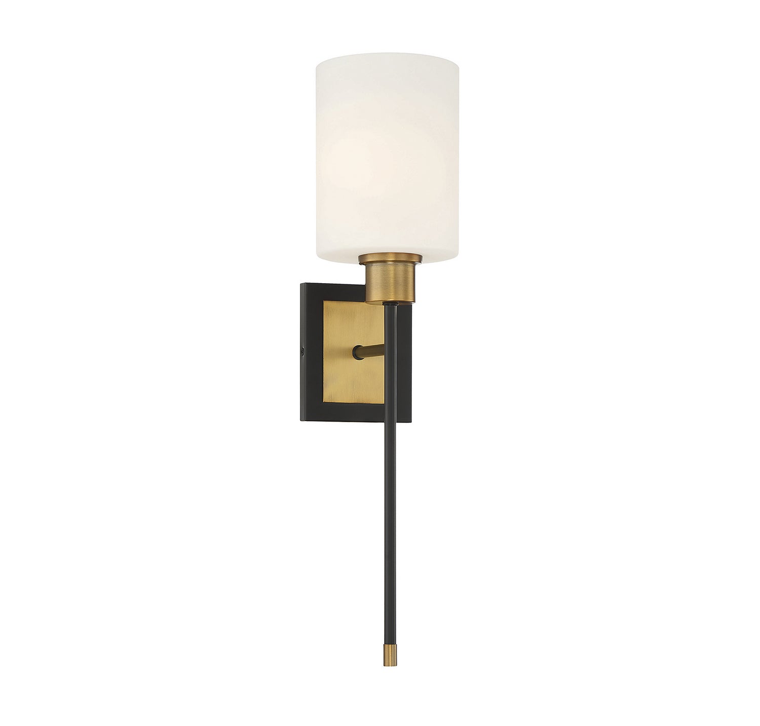 Applique murale Alvara à une lumière, noir mat avec accents laiton chaud