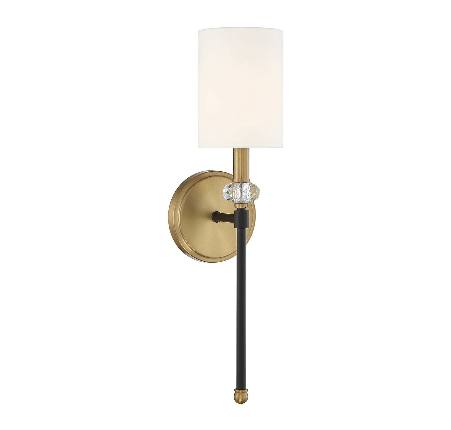 Tivoli One Light Wall Sconce in Matte Black with Warm Brass Accents