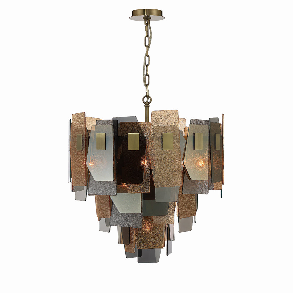 Cocolina Ten Light Chandelier in Brushed Brass