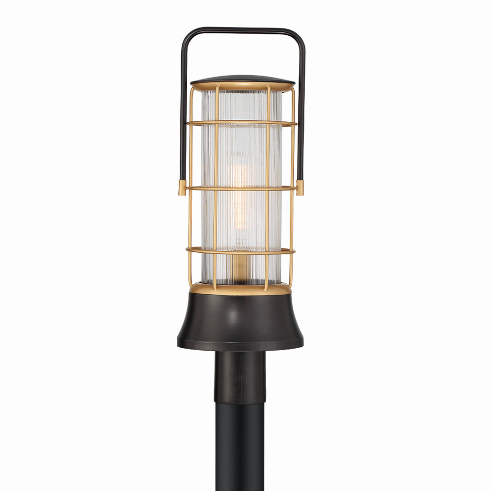 Rivamar One Light Outdoor Post Mount in Gold-Black Mix