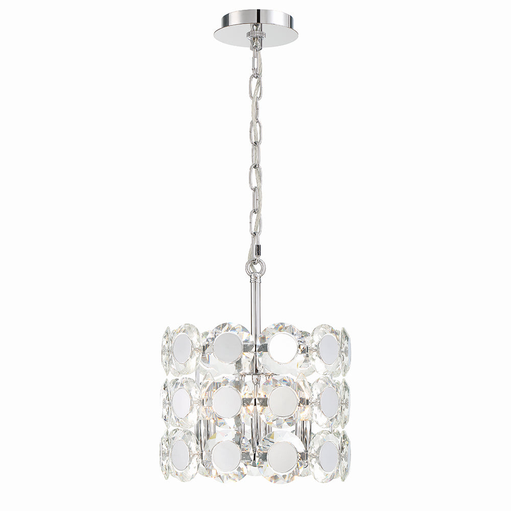 Perrene Three Light Chandelier in Chrome