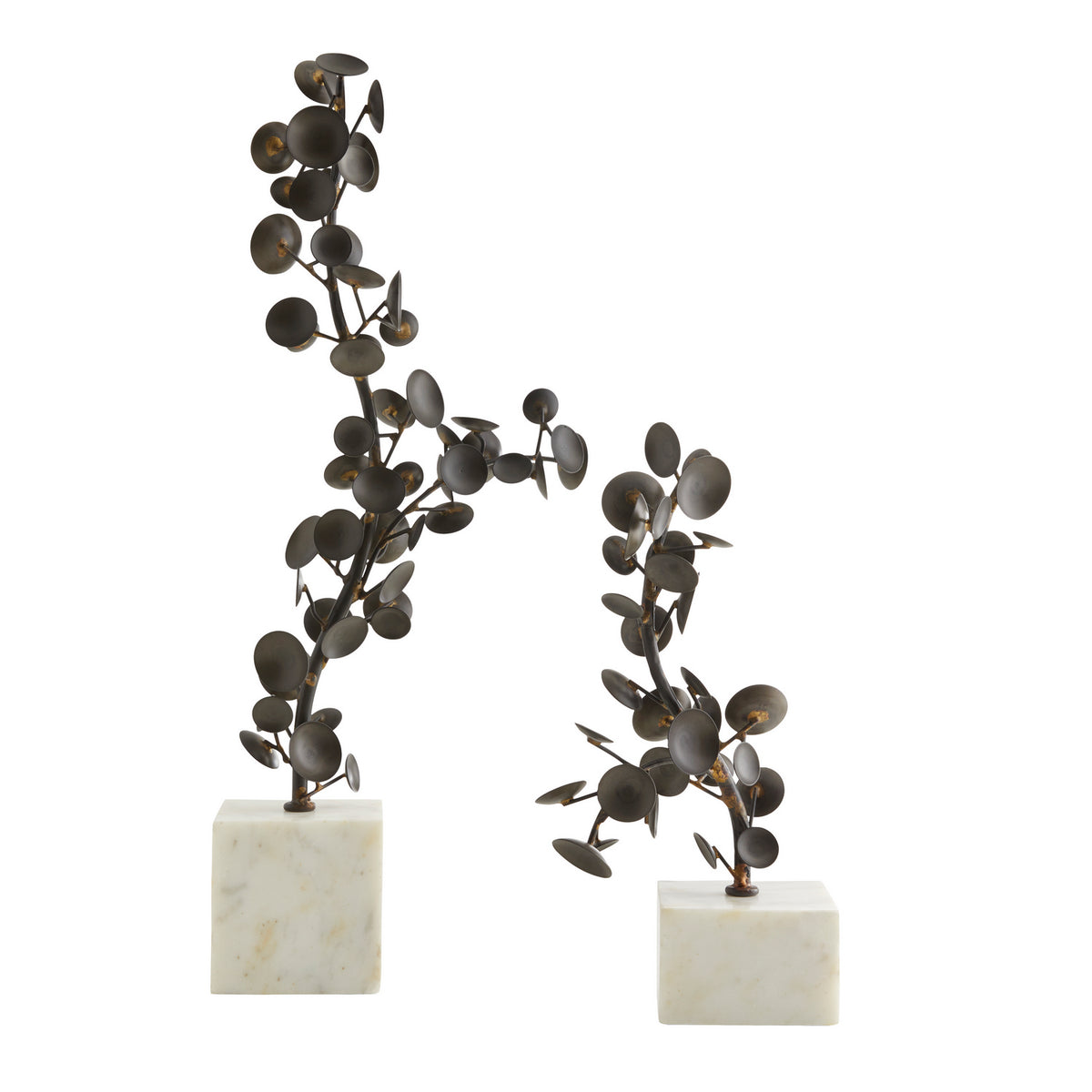 Labrynths Sculptures, Set of 2 in Bronze