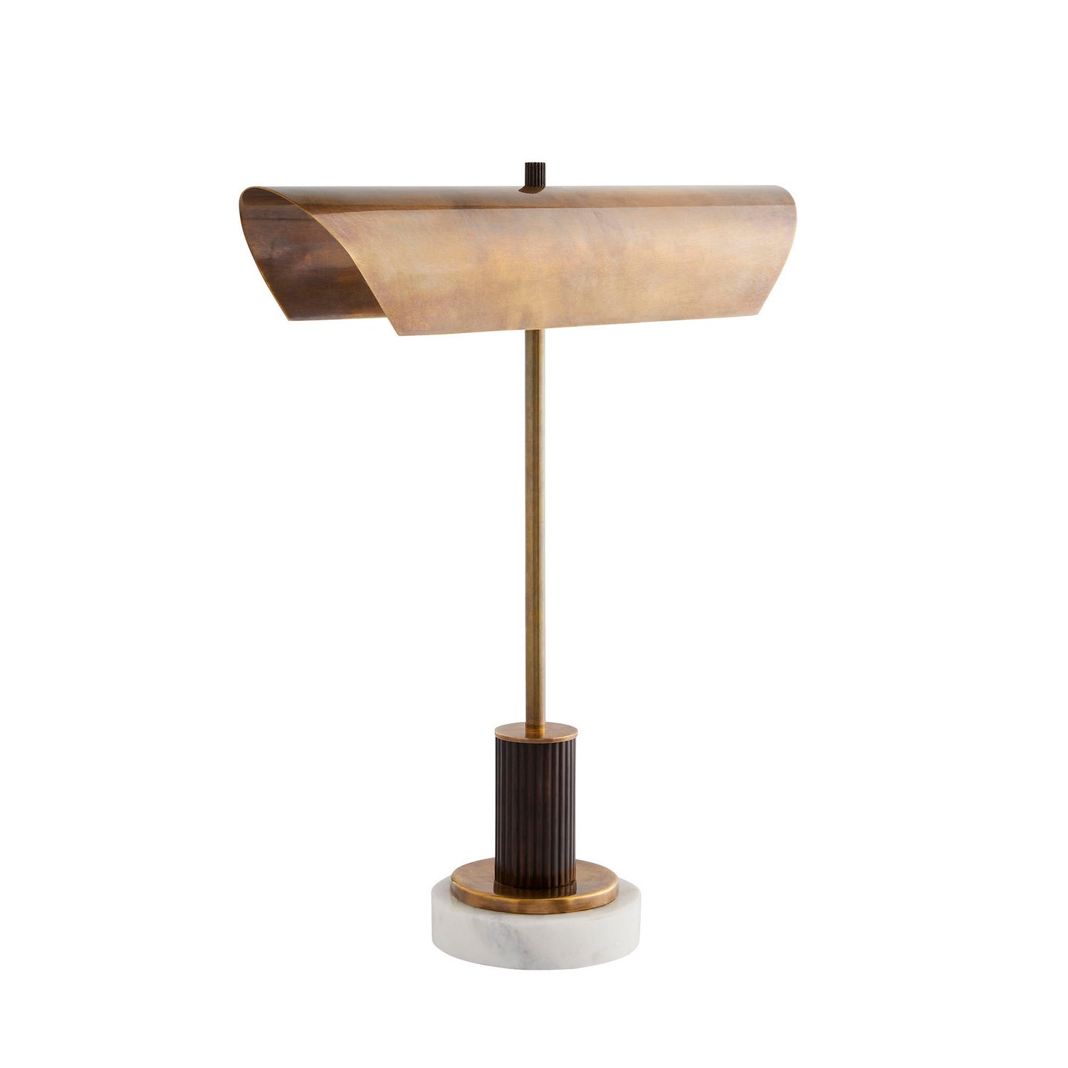 Lansing Two Light Table Lamp in Vintage Brass