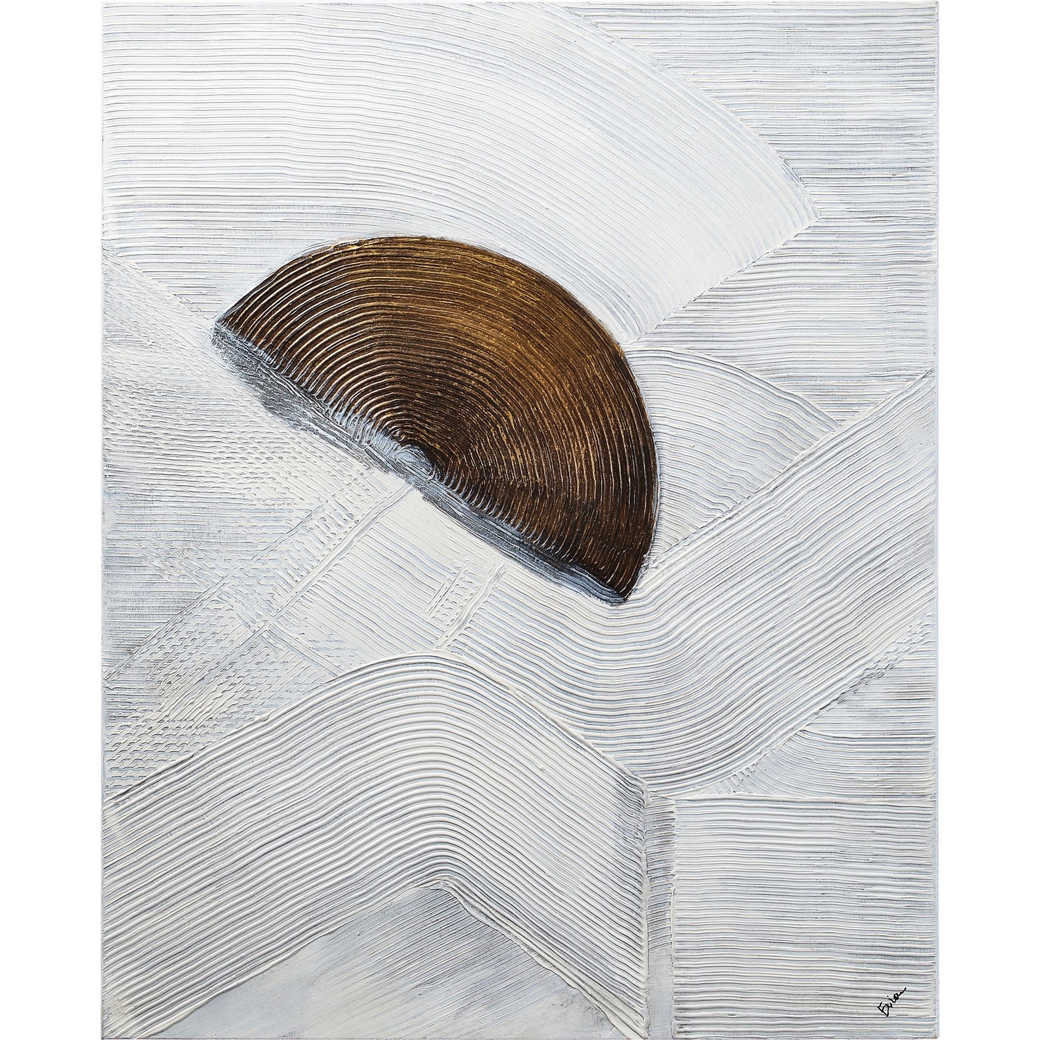 Skylab Canvas Art in Heavy Texture, Gold Accent