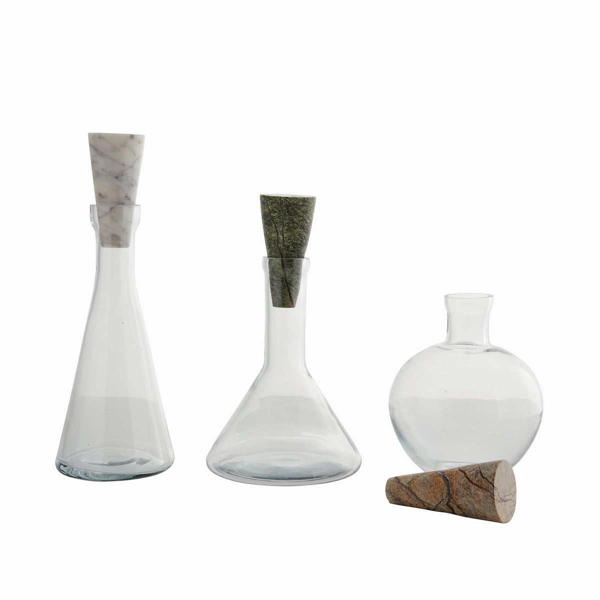 Oaklee Decanters, Set of 3 in Clear
