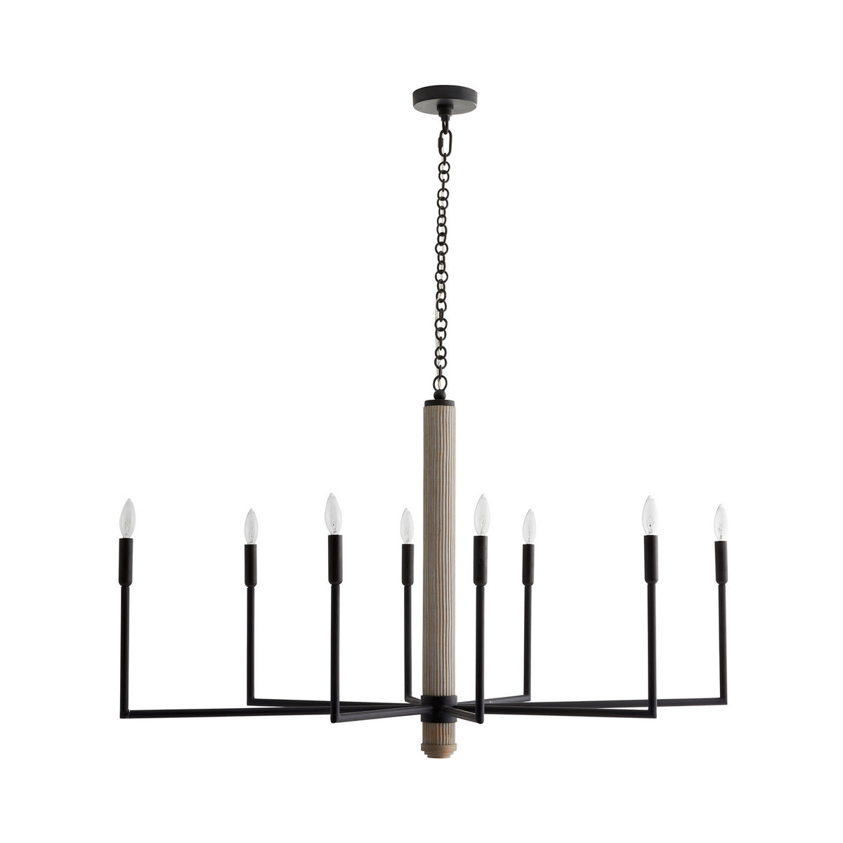 Orlando Eight Light Chandelier in Blackened Iron