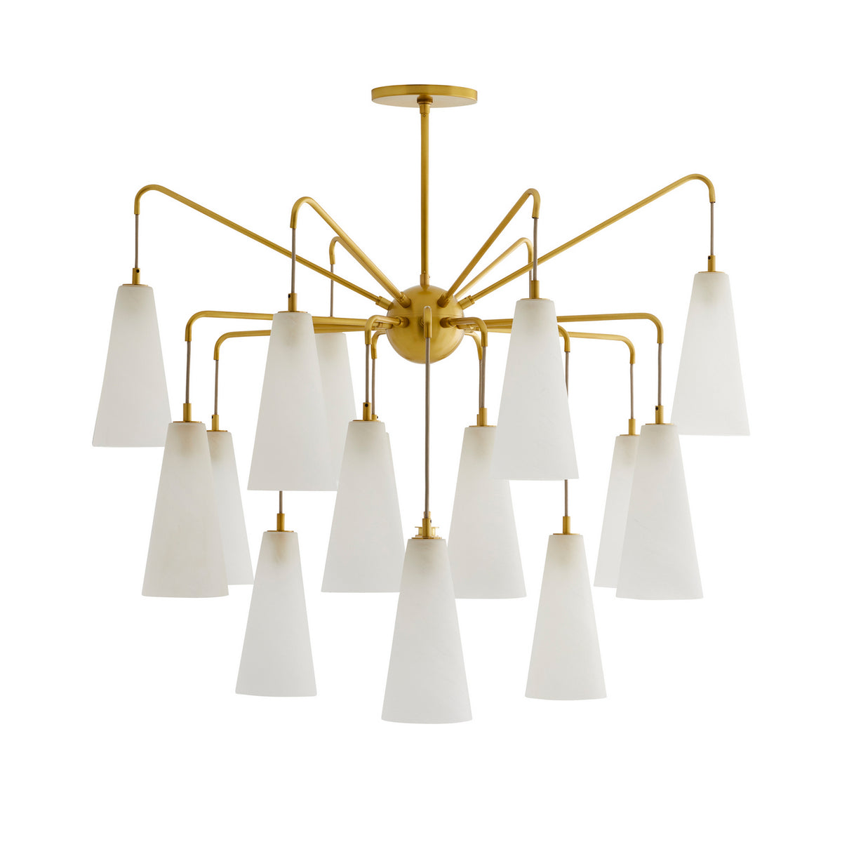 Lustre Mika à 18 lumières en spirale opale