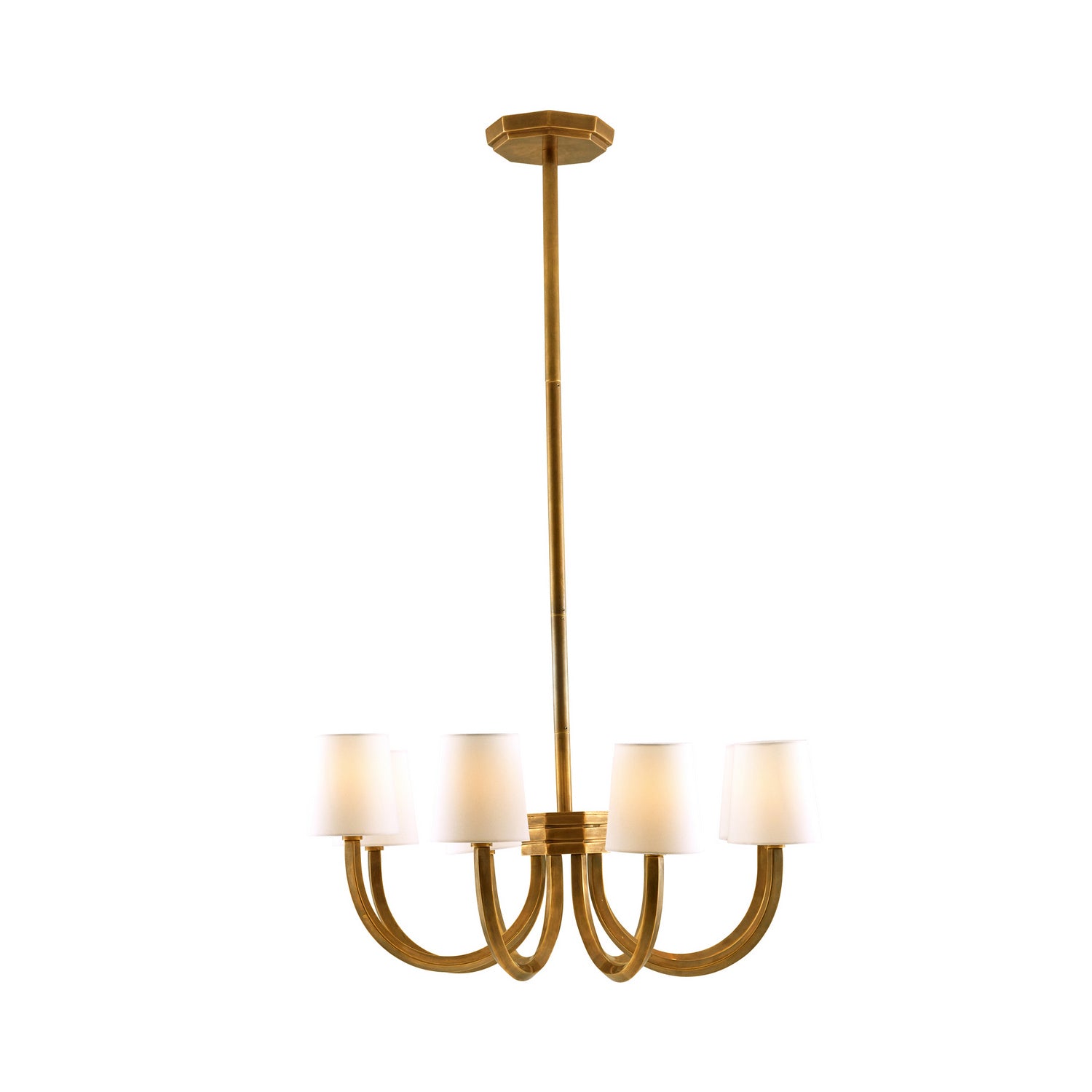 Gaetano Eight Light Chandelier in Vintage Brass