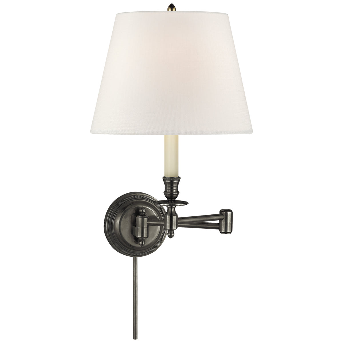 Candle Stick One Light Swing Arm Wall Sconce in Bronze