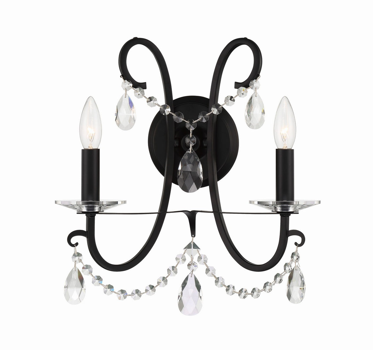 Othello Two Light Wall Sconce in Matte Black