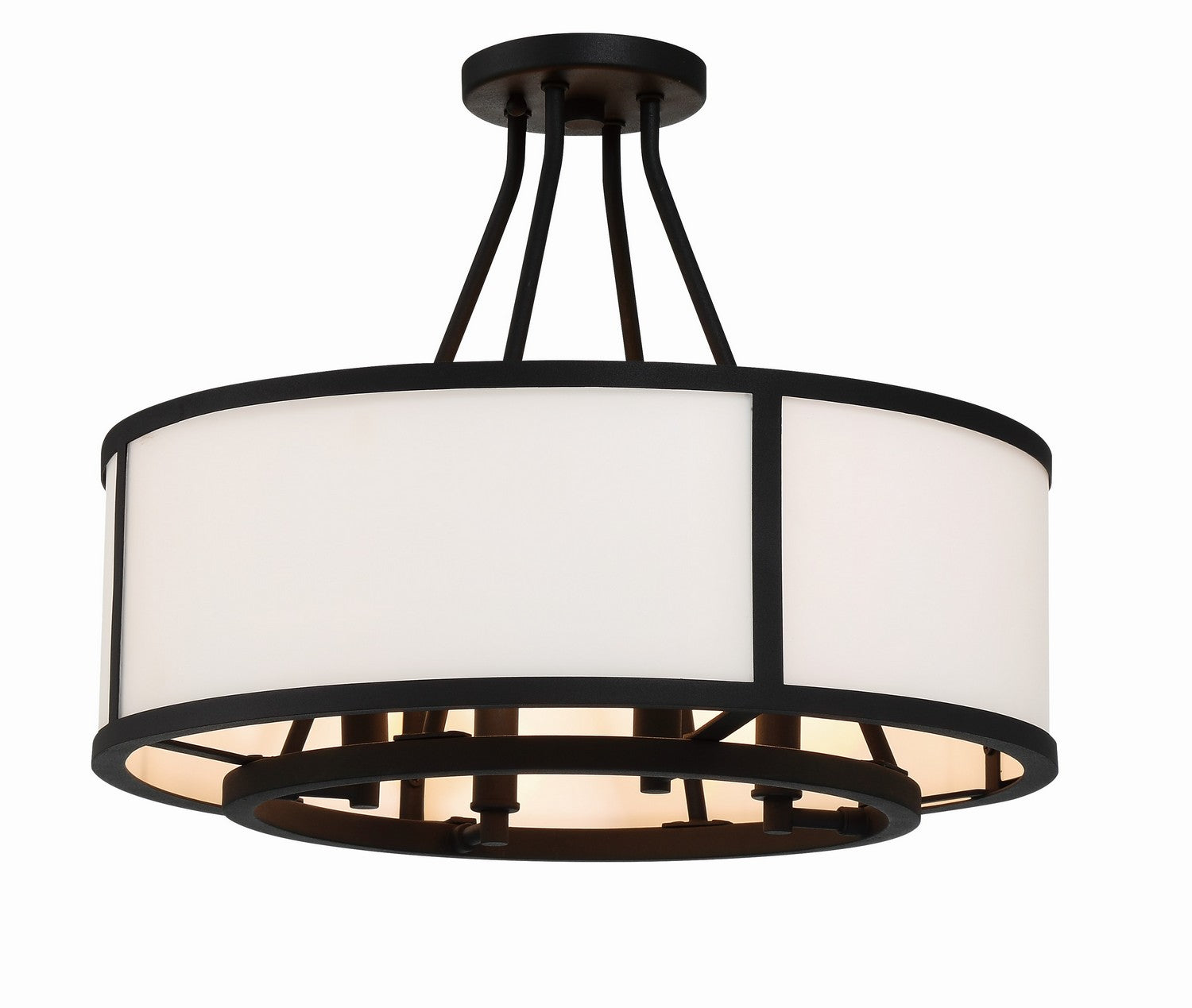 Bryant Four Light Semi Flush Mount in Black Forged
