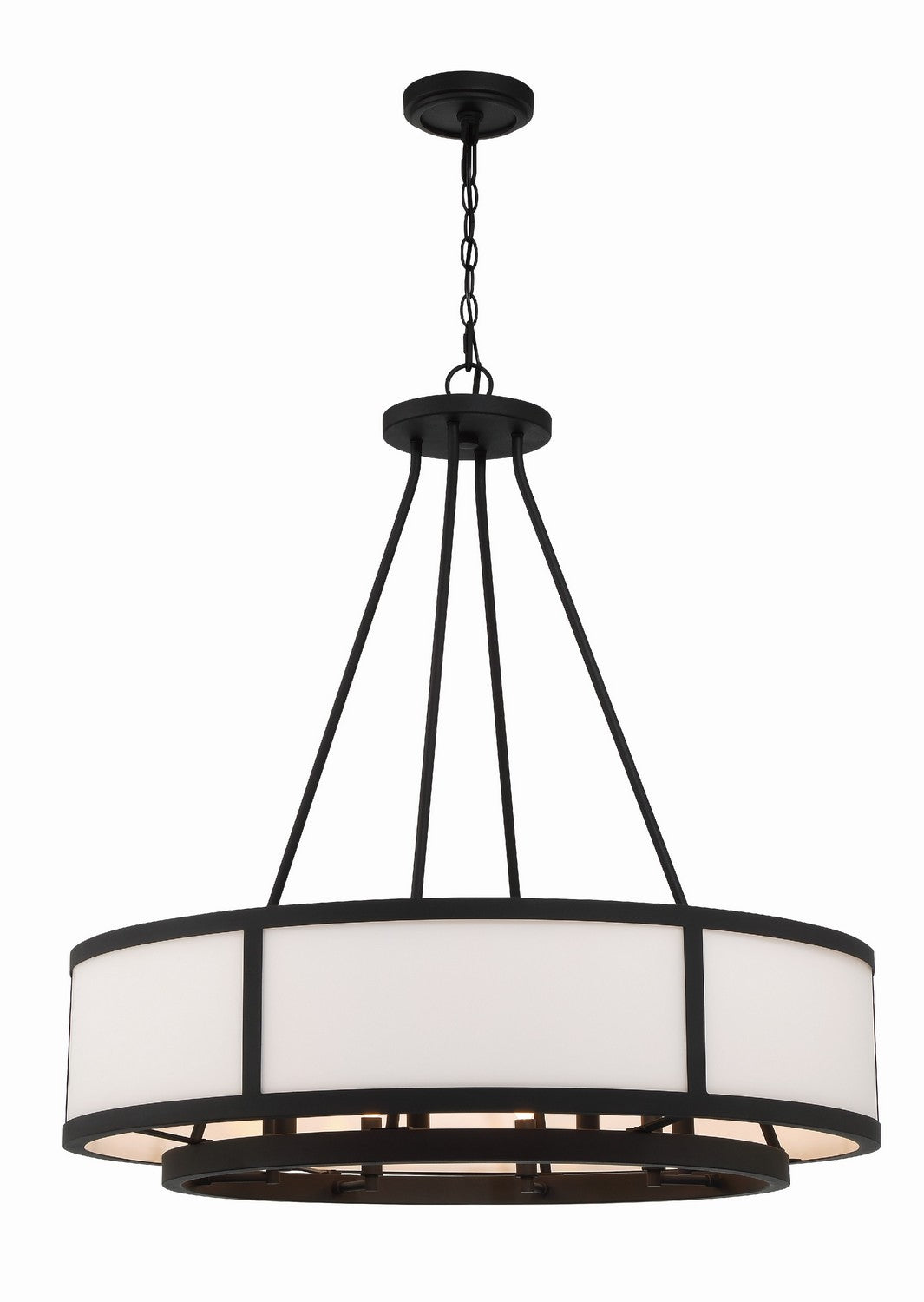 Bryant Eight Light Chandelier in Black Forged