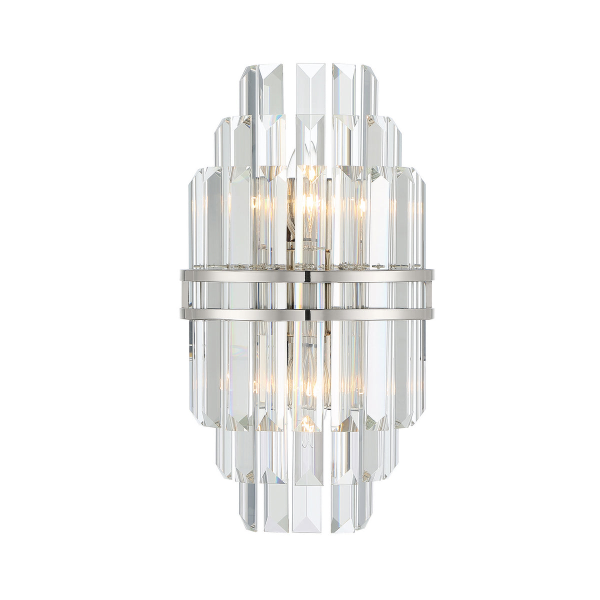 Hayes Two Light Wall Sconce in Polished Nickel