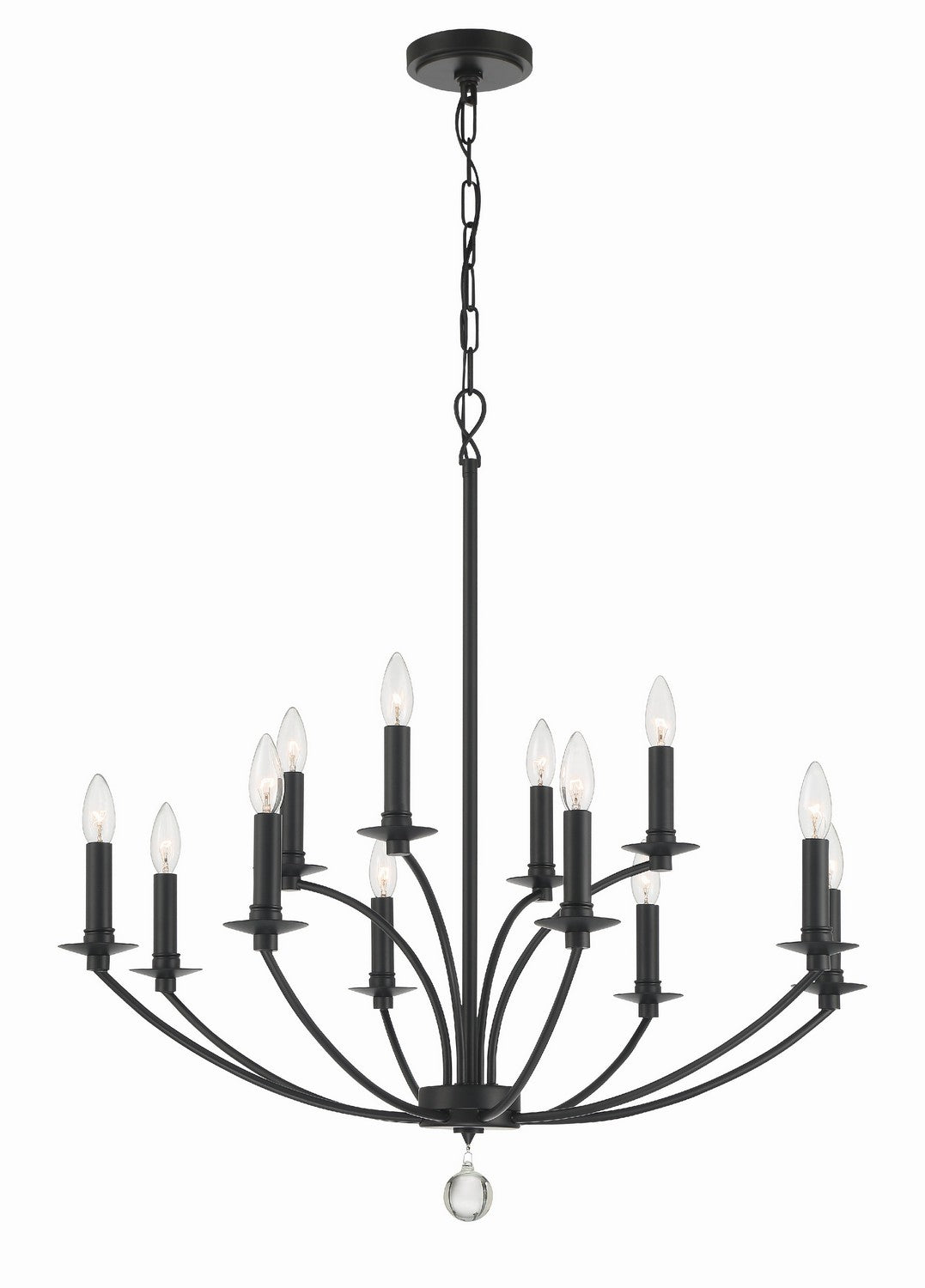Mila 12 Light Chandelier in Black