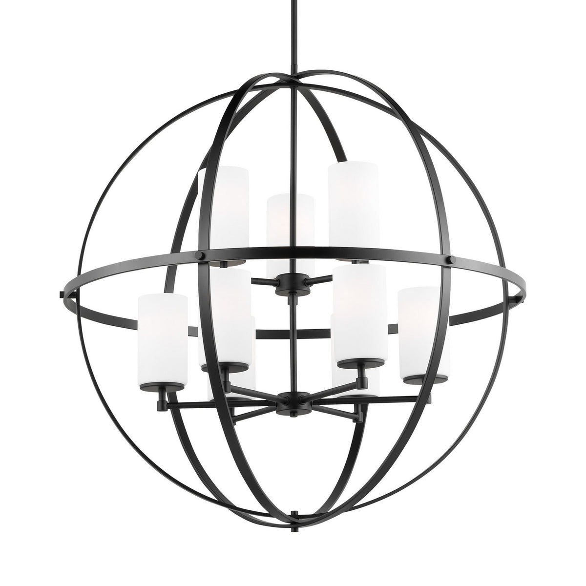 Alturas Nine Light Chandelier in Midnight Black