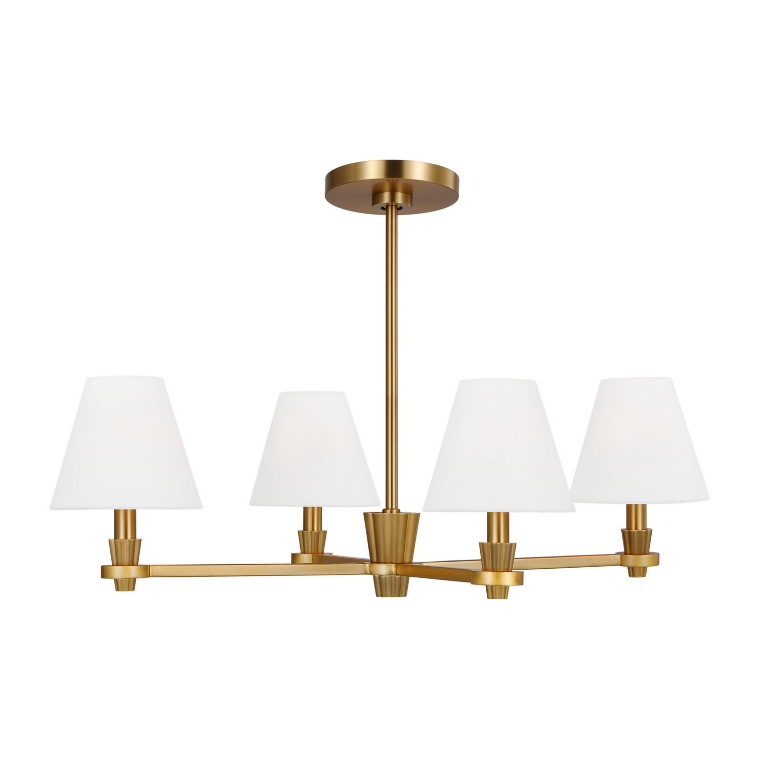 Paisley Four Light Chandelier in Burnished Brass