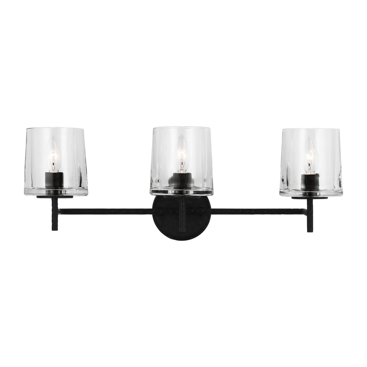 Meuble-lavabo Marietta à trois lumières en fer vieilli