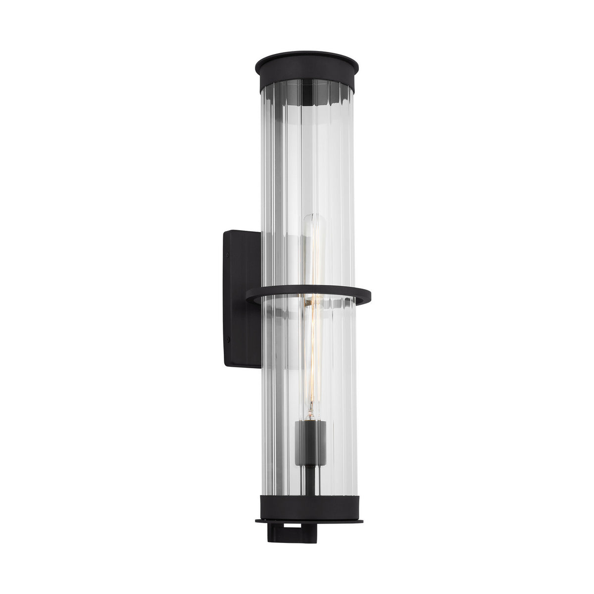 Alcona One Light Outdoor Wall Lantern in Black