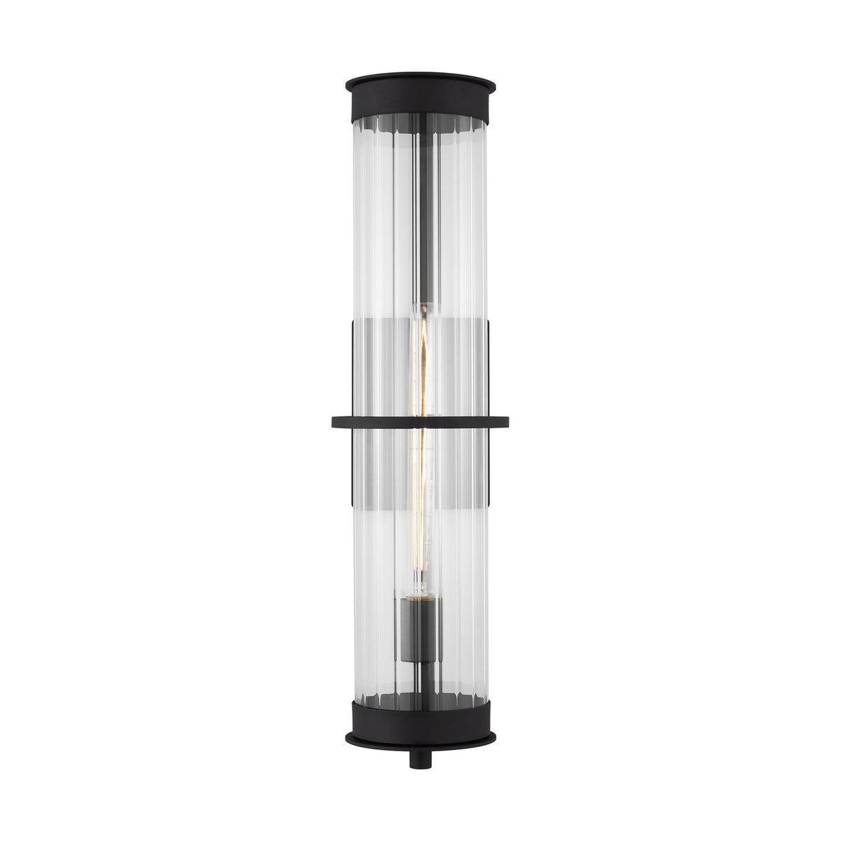 Alcona One Light Outdoor Wall Lantern in Black