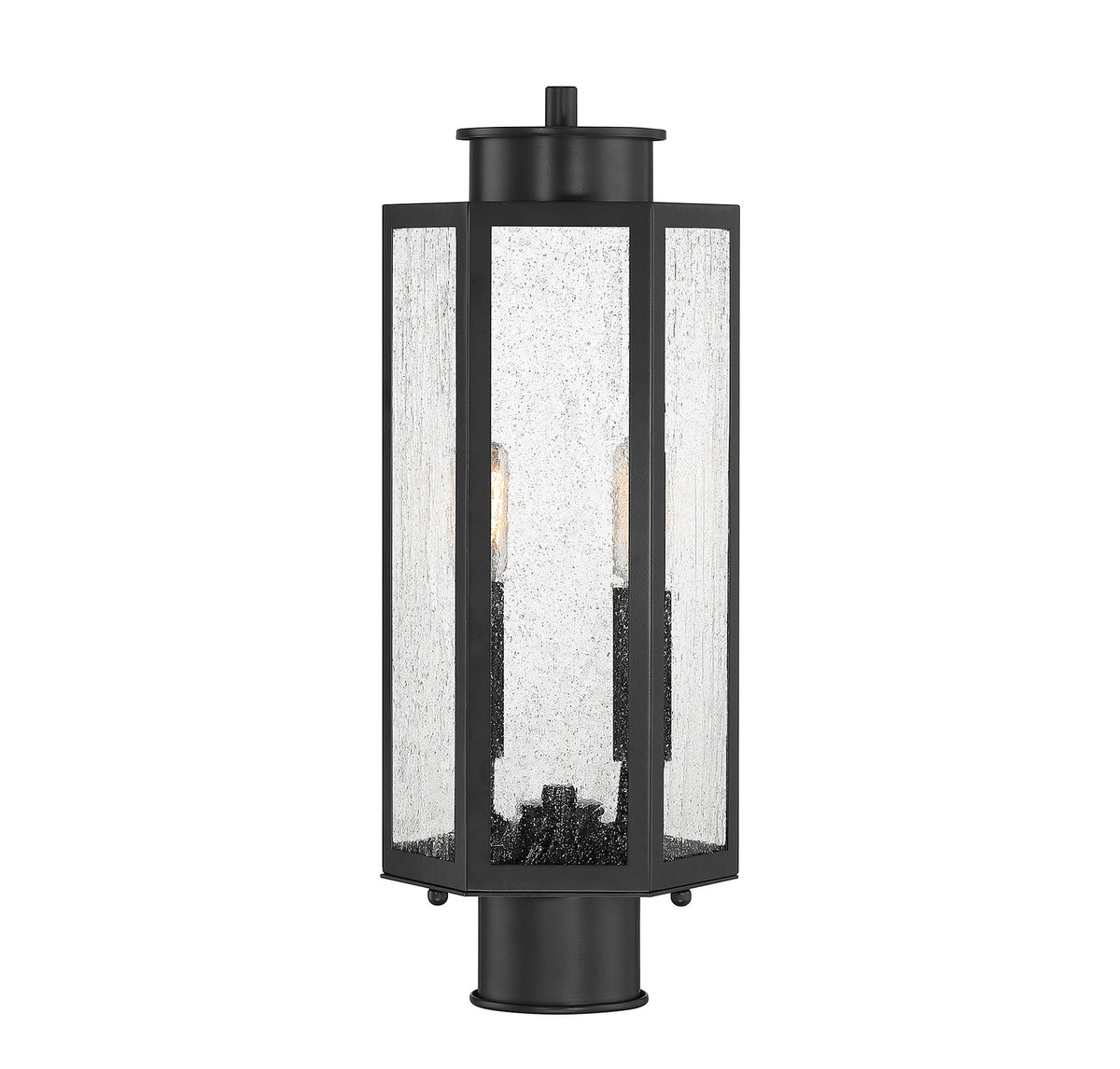 Hawthorne Two Light Outdoor Post Lantern in Black