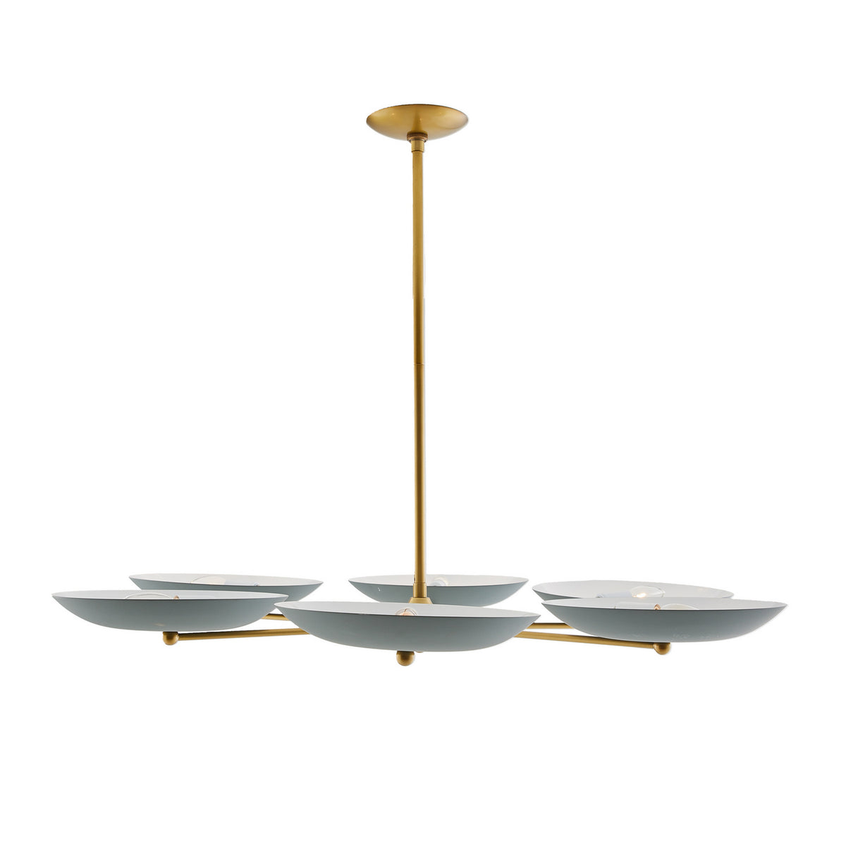 Griffith Six Light Chandelier in Cadet Blue