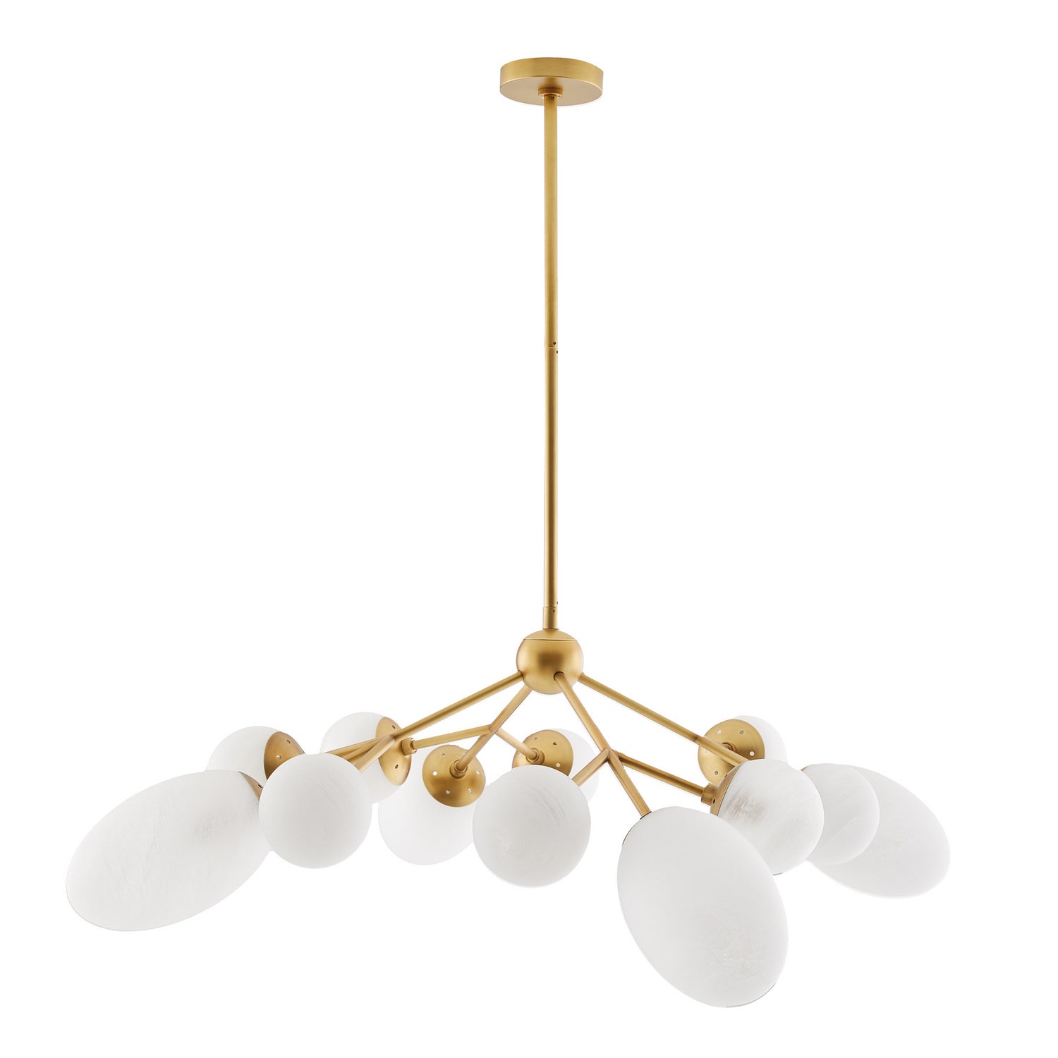 Lustre Panella à 12 lumières en laiton brossé