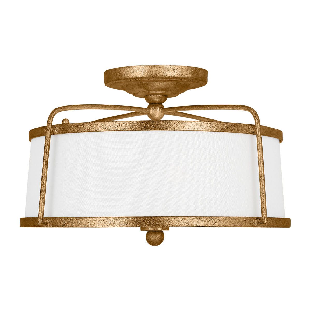 Stonington Two Light Semi-Flush Mount in Antique Gild