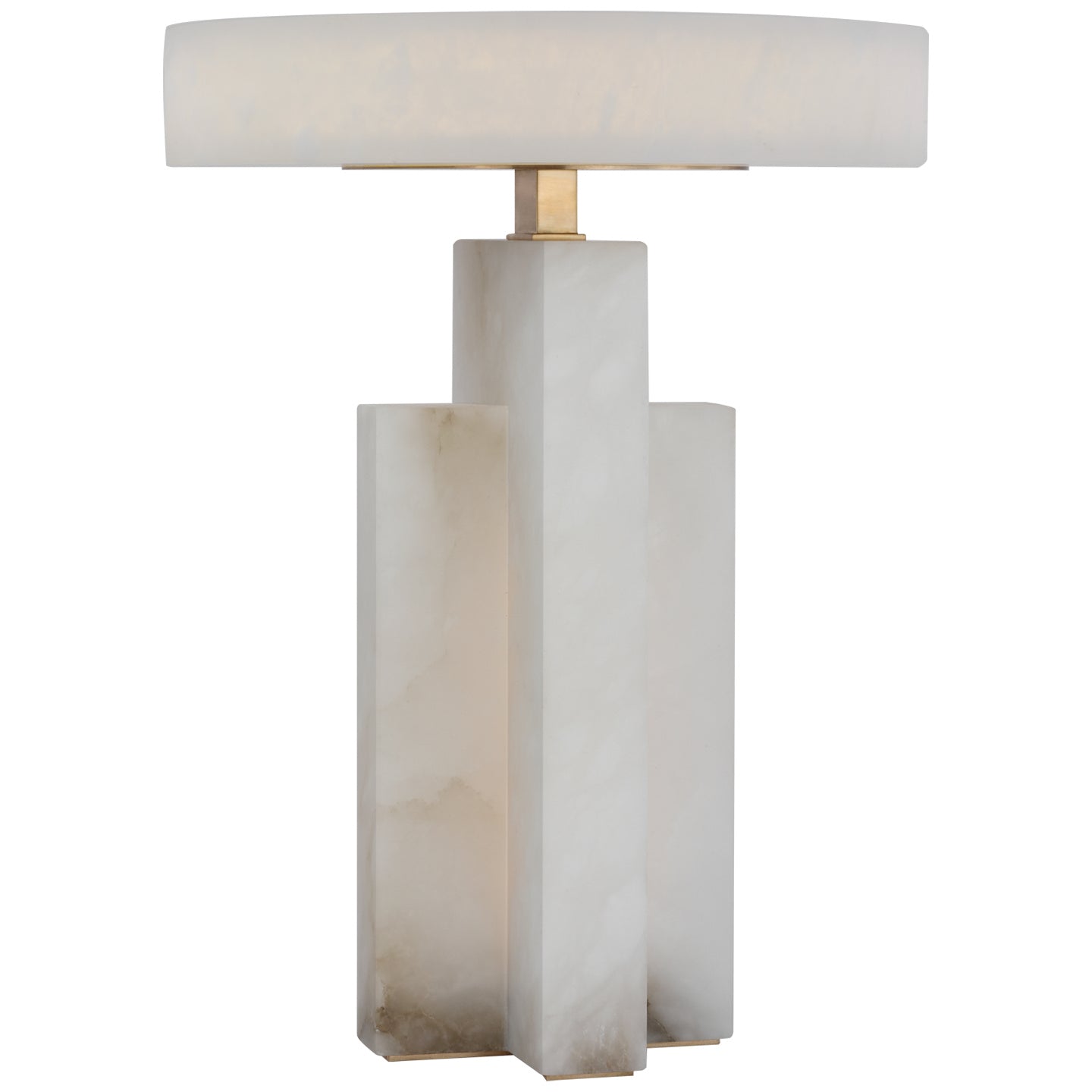 Lampe de table LED Trancas en albâtre et laiton