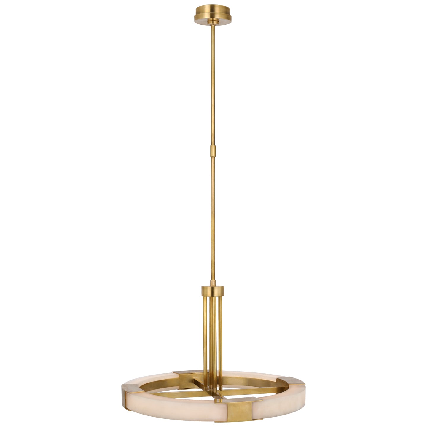 Covet Large Ring Chandelier in Bronze and Alabaster