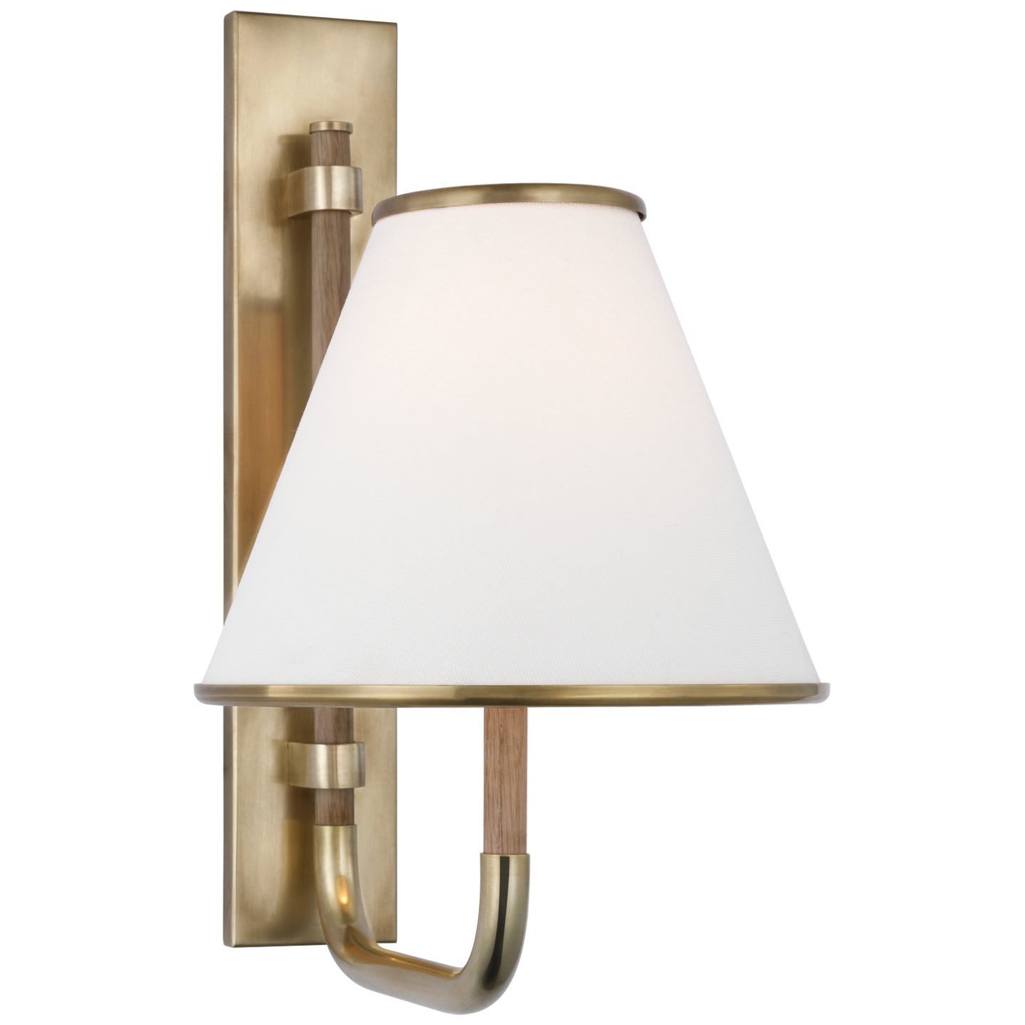 Rigby LED Wall Sconce in Soft Brass and Natural Oak