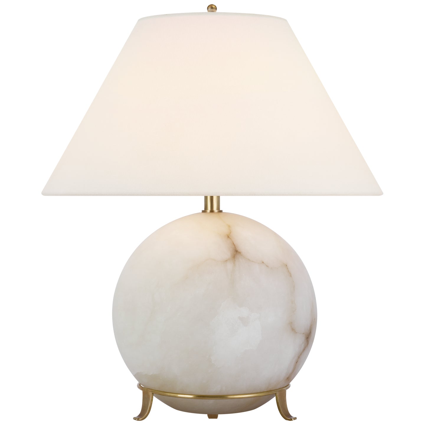 Price Small Table Lamp in Alabaster w/ Linen Shade