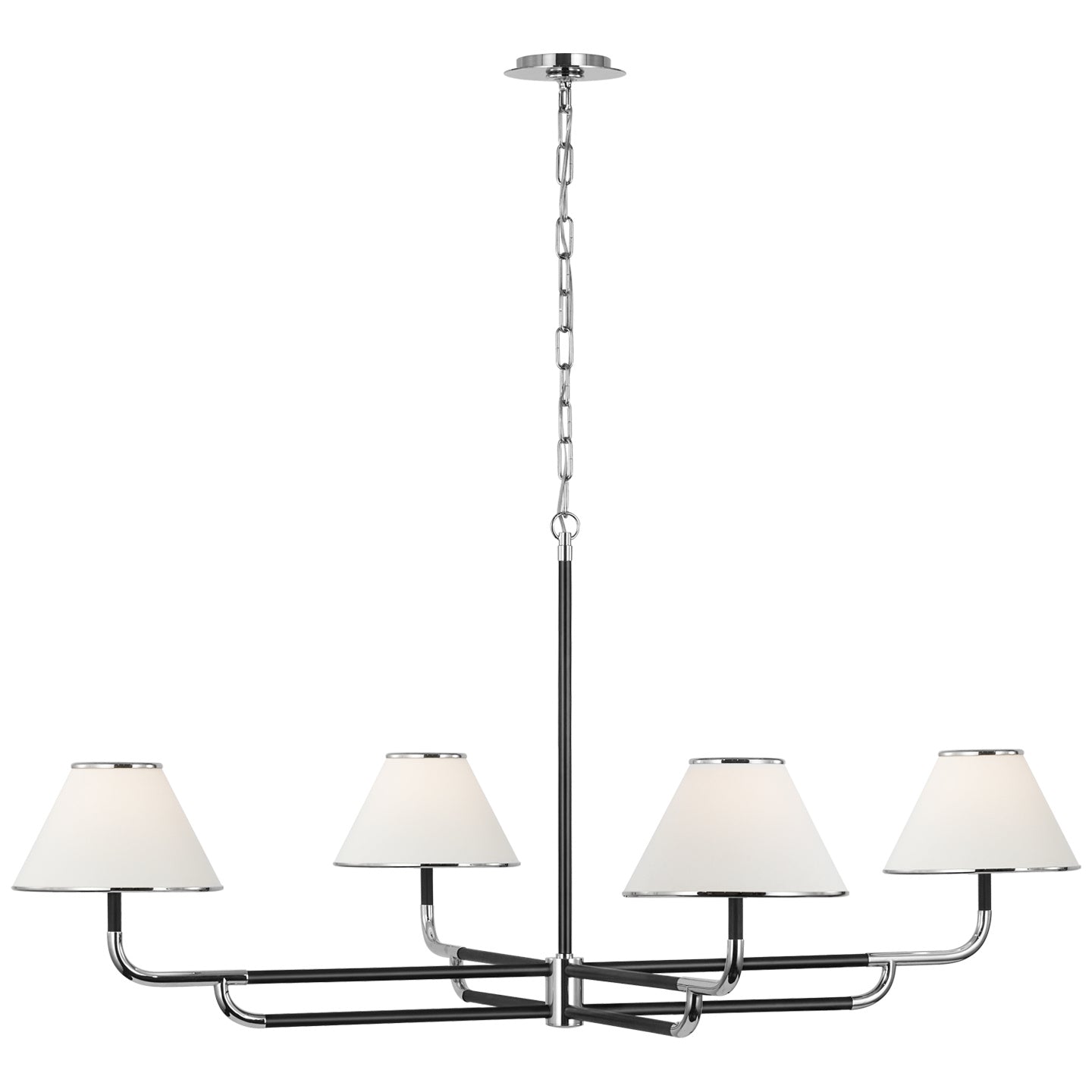 Rigby XL Chandelier in Soft Brass and Natural Oak w/ Linen Shade