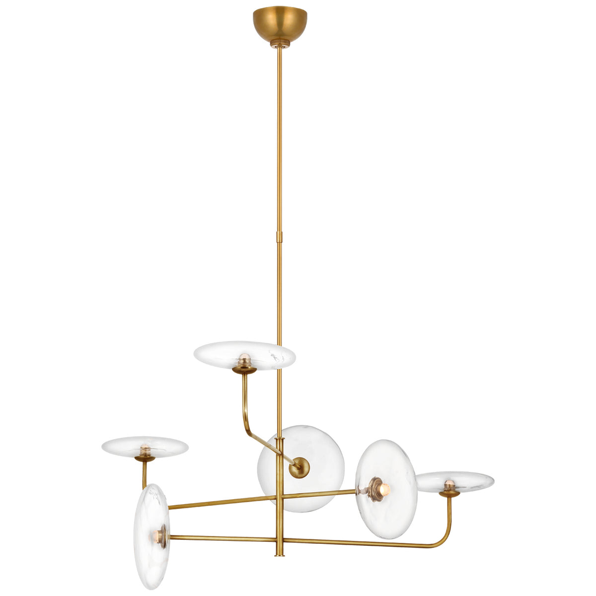 Calvino LED Chandelier in Hand-Rubbed Antique Brass