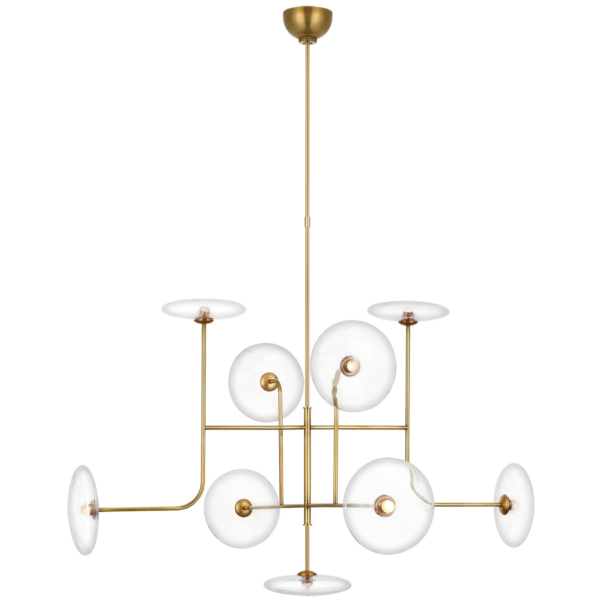 Calvino LED Chandelier in Hand-Rubbed Antique Brass