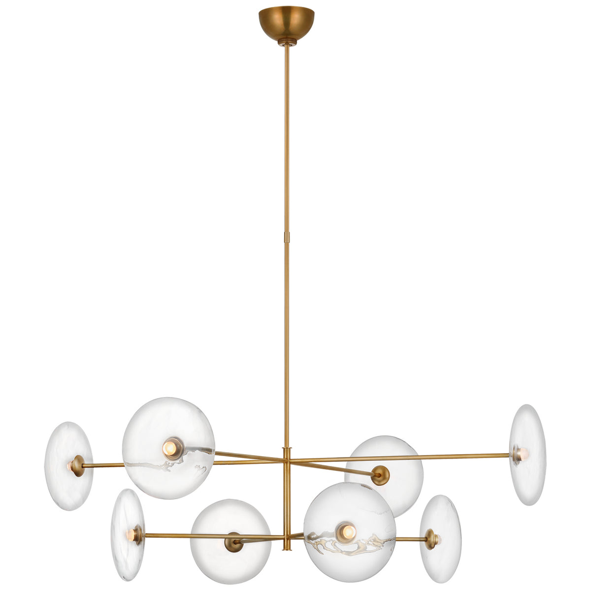 Calvino LED Chandelier in Hand-Rubbed Antique Brass