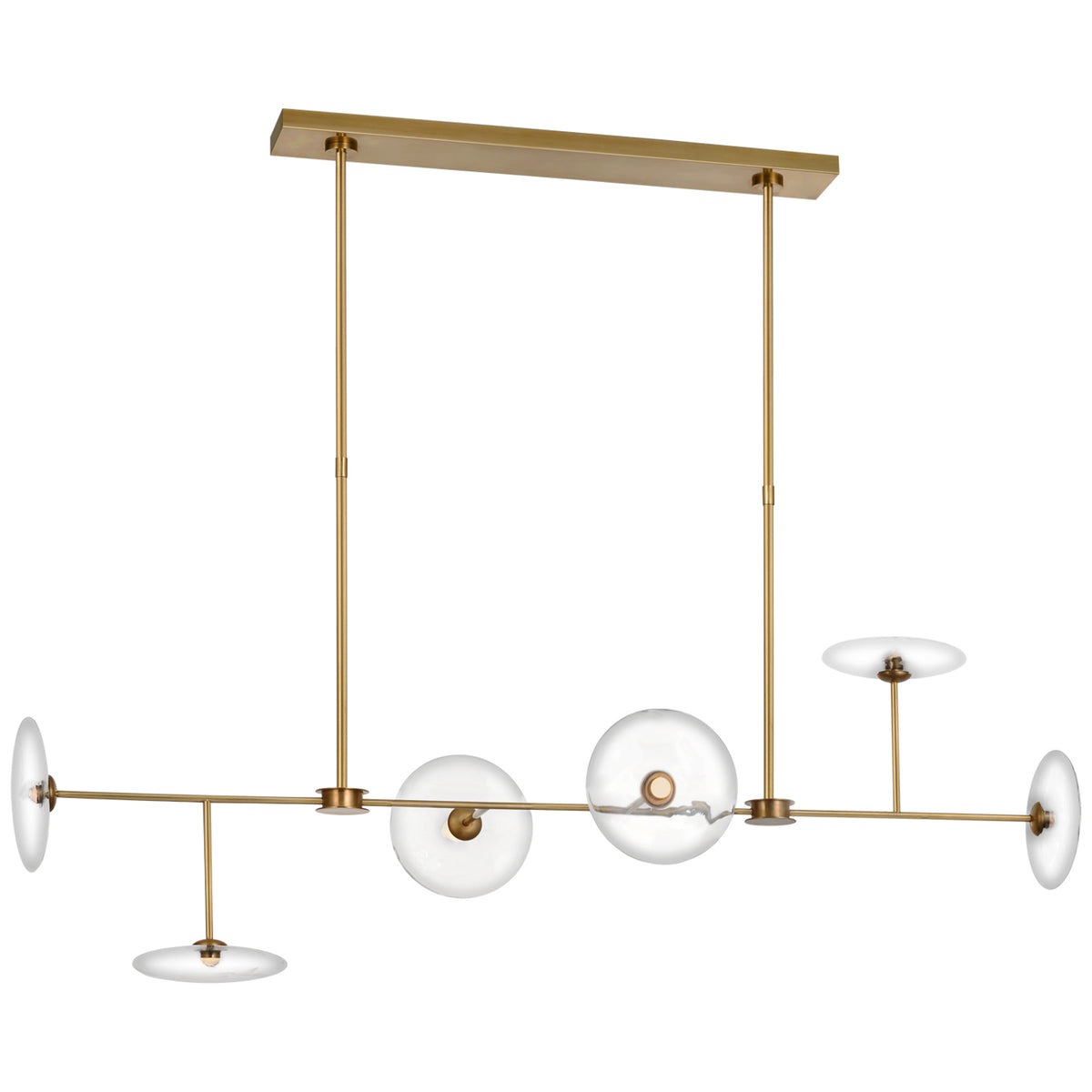 Calvino LED Chandelier in Hand-Rubbed Antique Brass