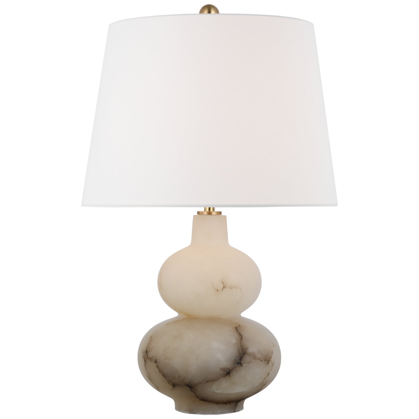 Ciccio Large Table Lamp in Alabaster w/ Linen Shade