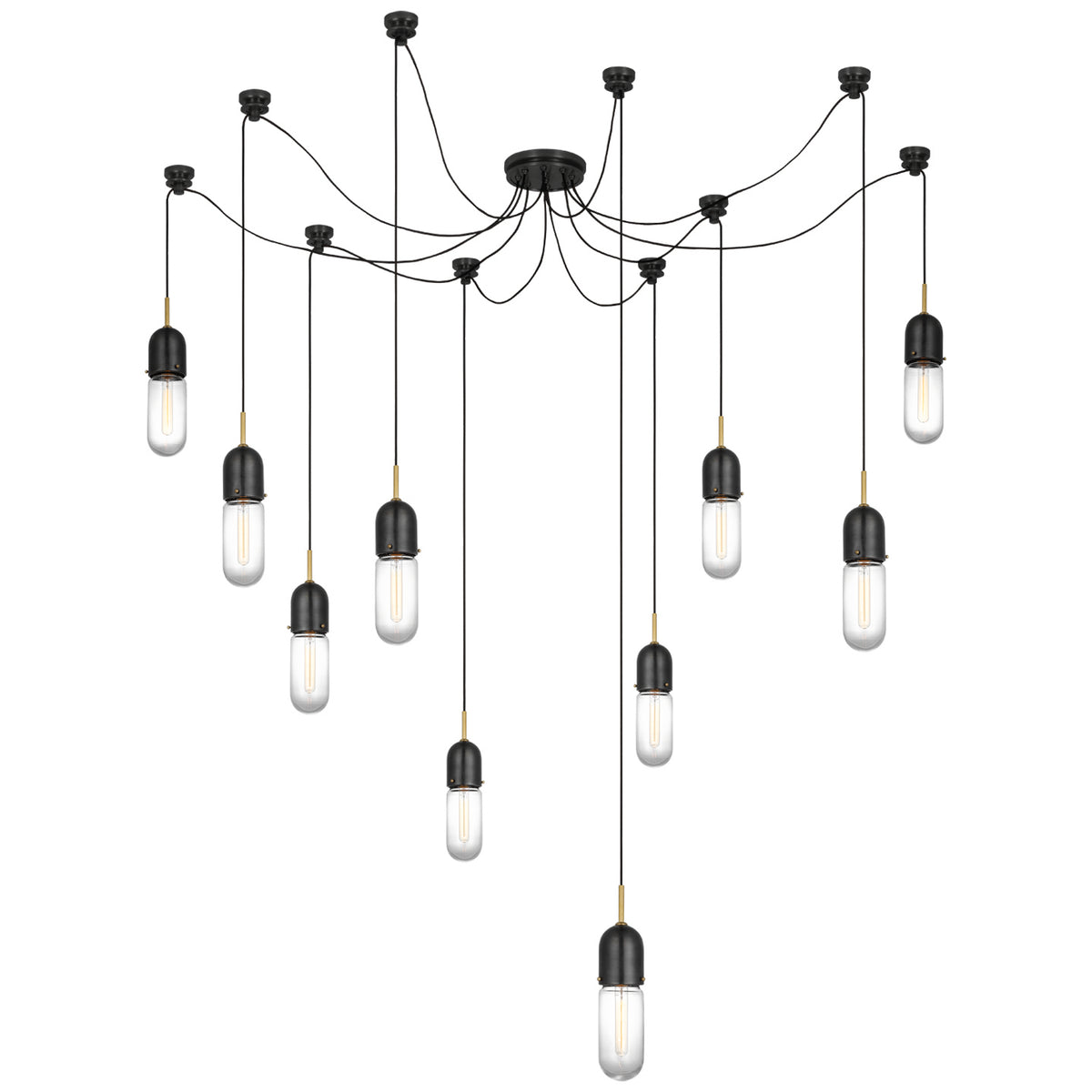 Junio LED Pendant in Bronze and Brass
