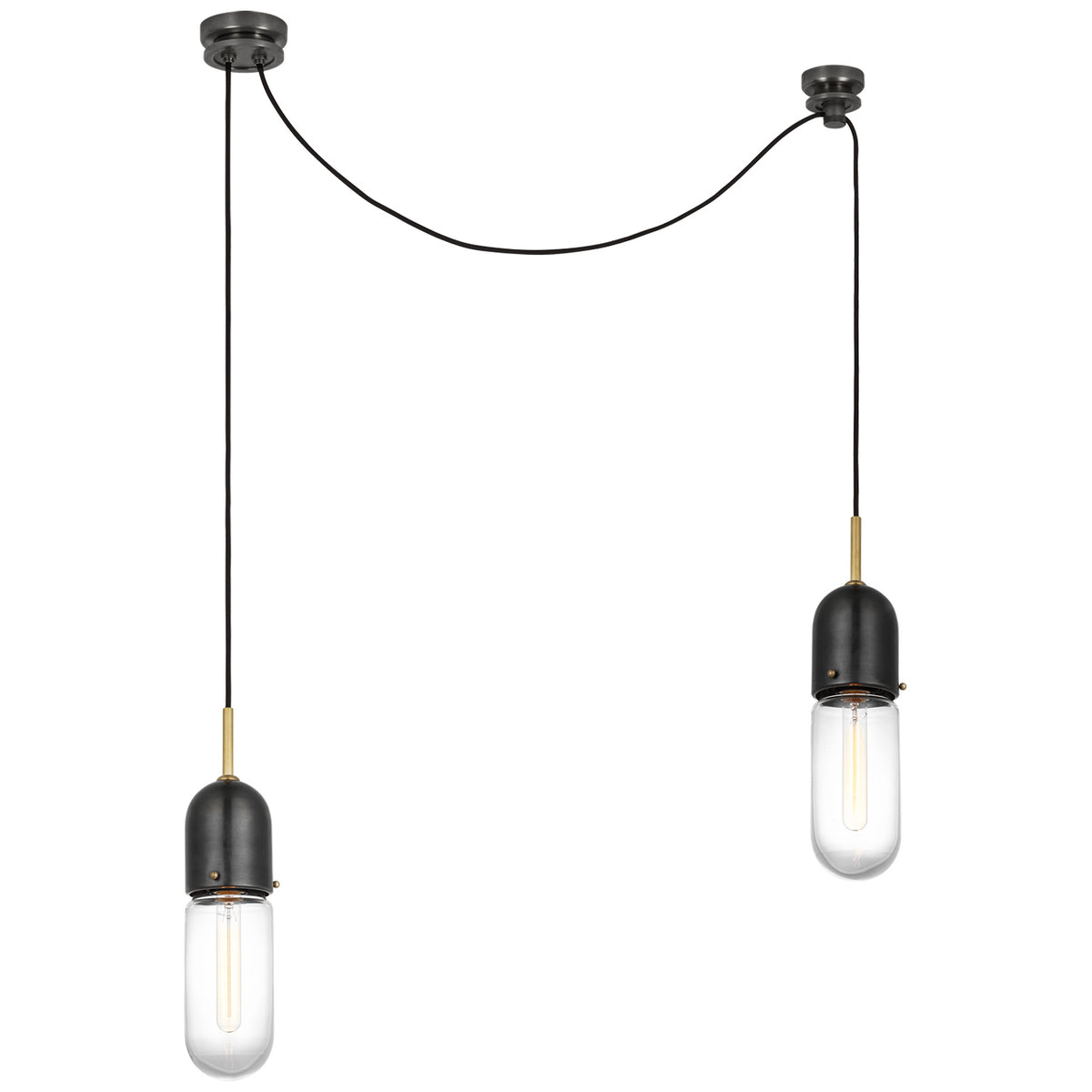 Junio LED Pendant in Bronze and Brass