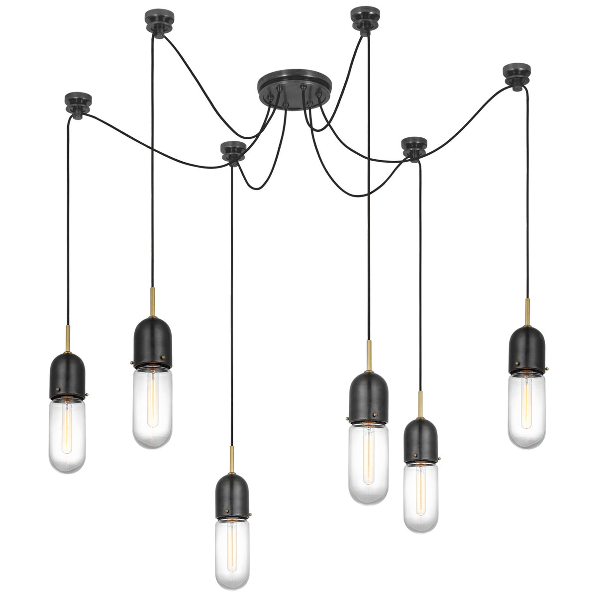 Junio LED Pendant in Bronze and Brass