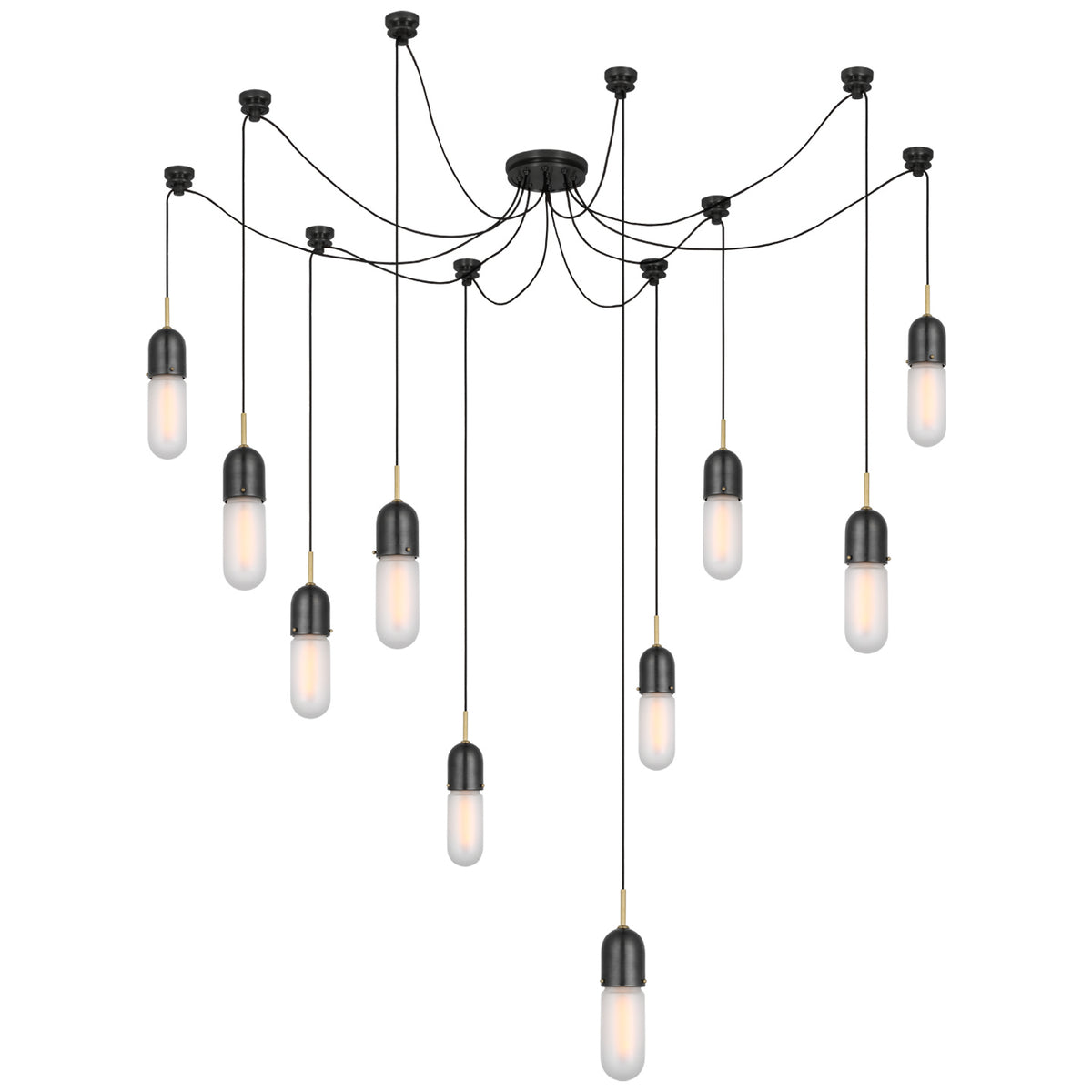 Junio LED Pendant in Bronze and Brass