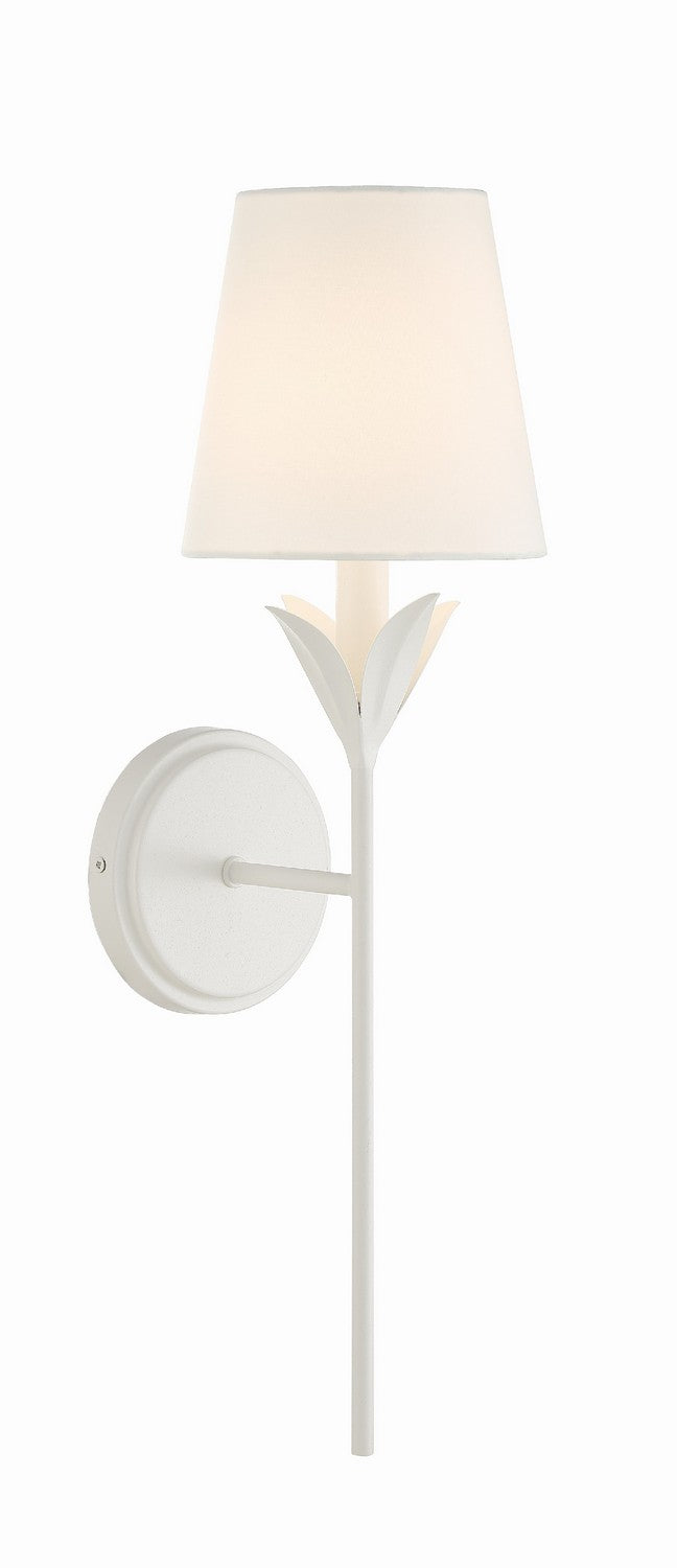 Broche One Light Wall Sconce in Matte White