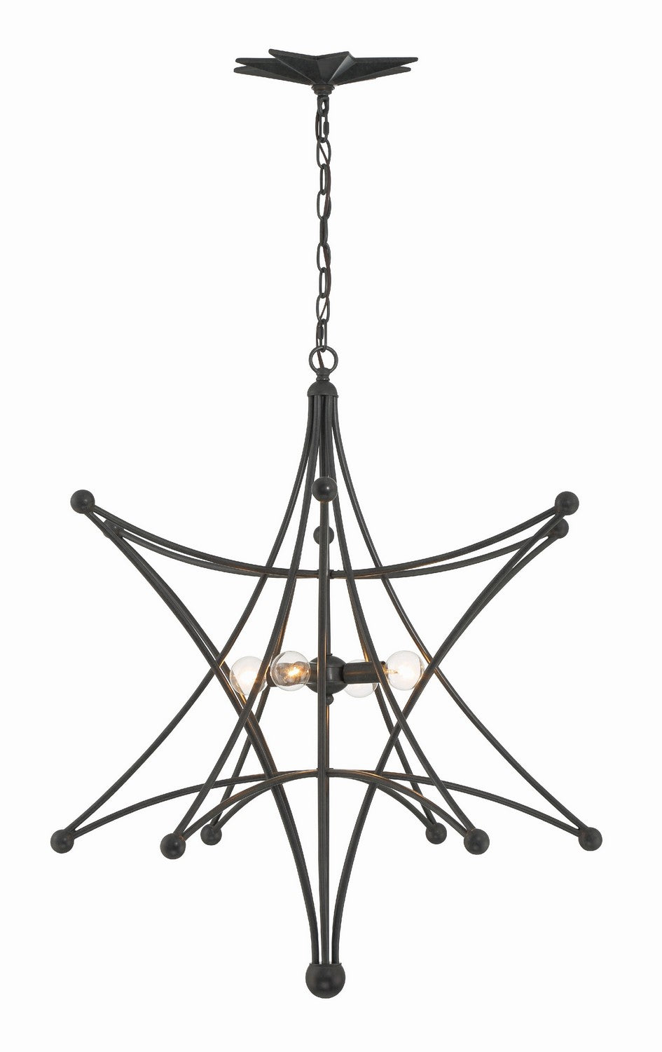 Astro Four Light Chandelier in Black