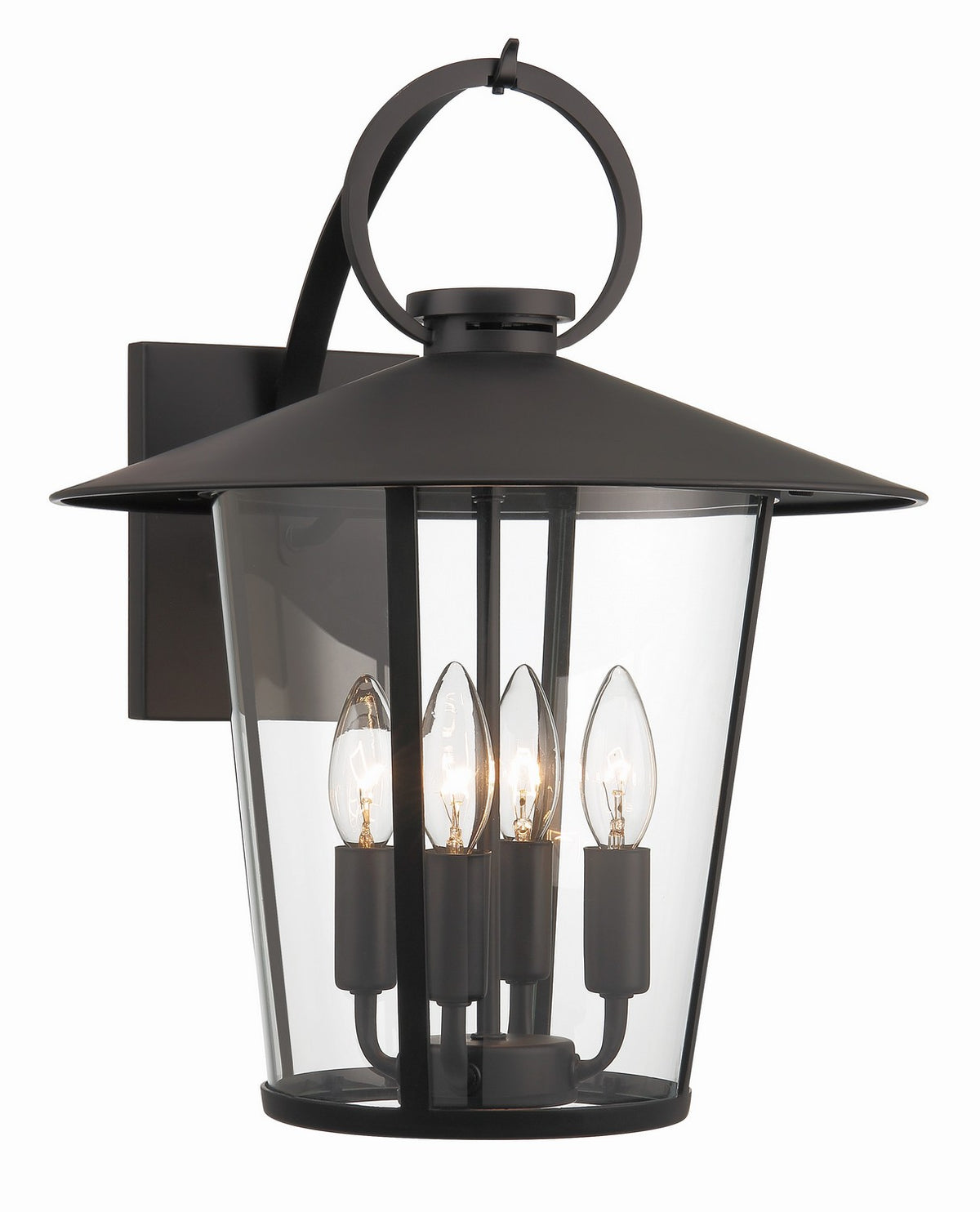 Andover Four Light Outdoor Wall Sconce in Matte Black