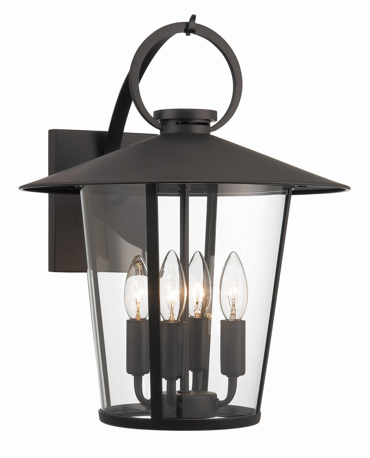 Andover Four Light Outdoor Wall Sconce in Matte Black