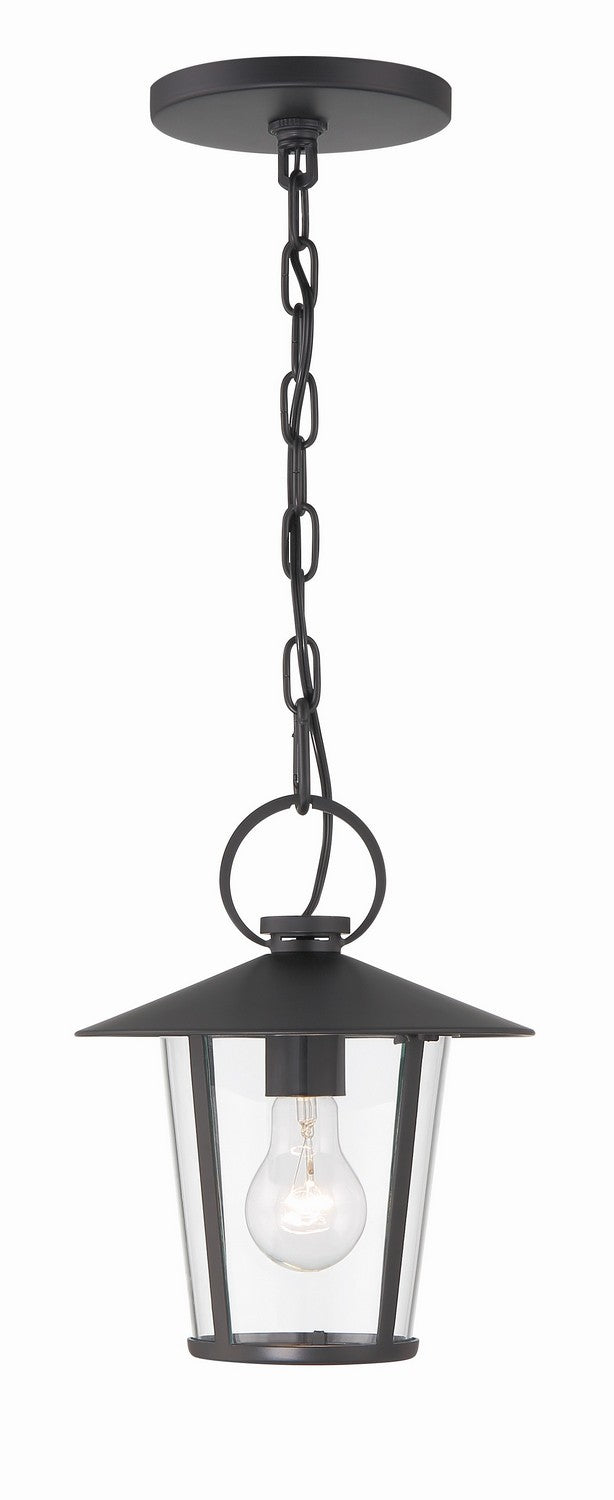 Andover One Light Outdoor Chandelier in Matte Black
