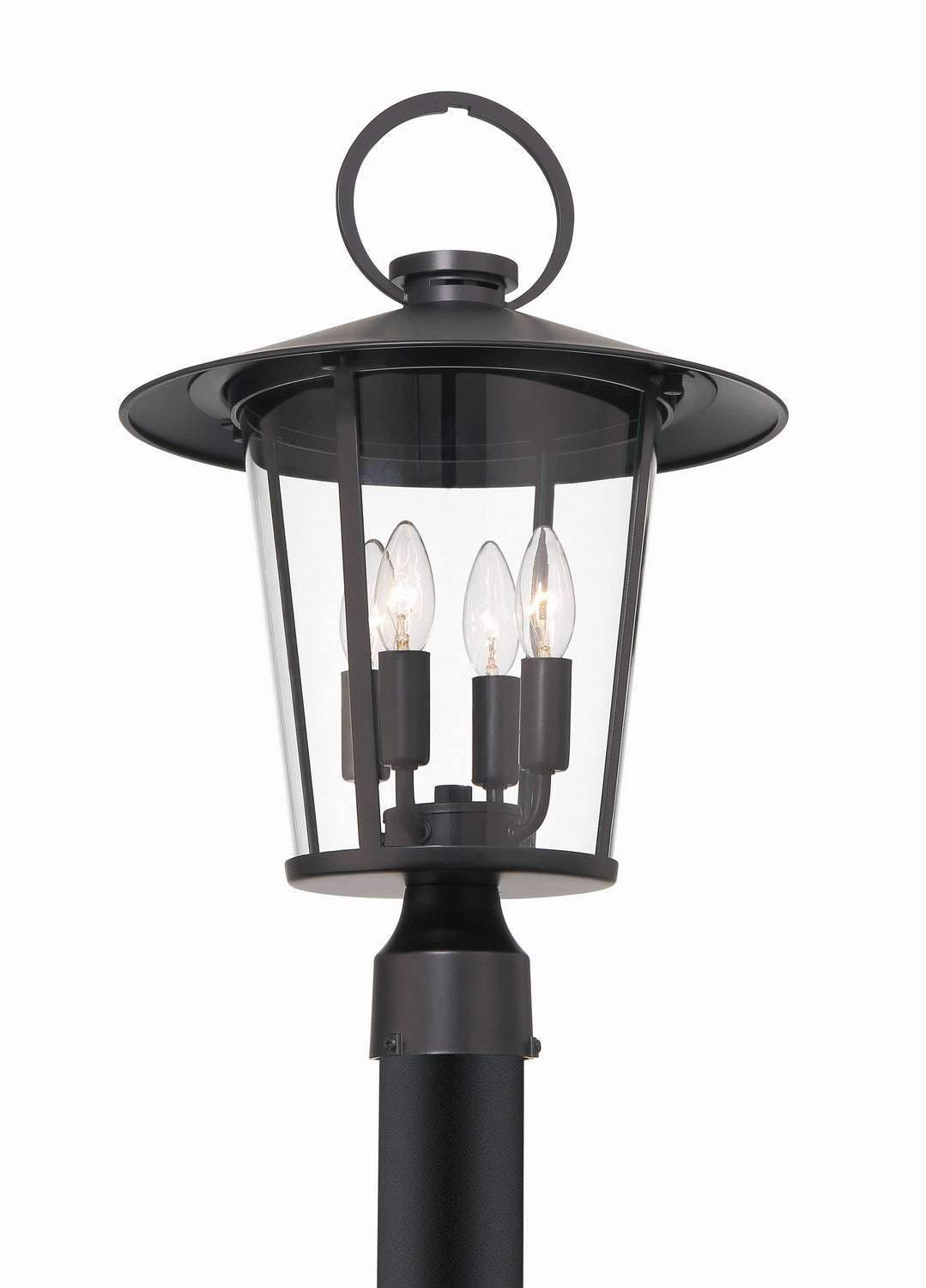 Andover Four Light Outdoor Post Mount in Matte Black