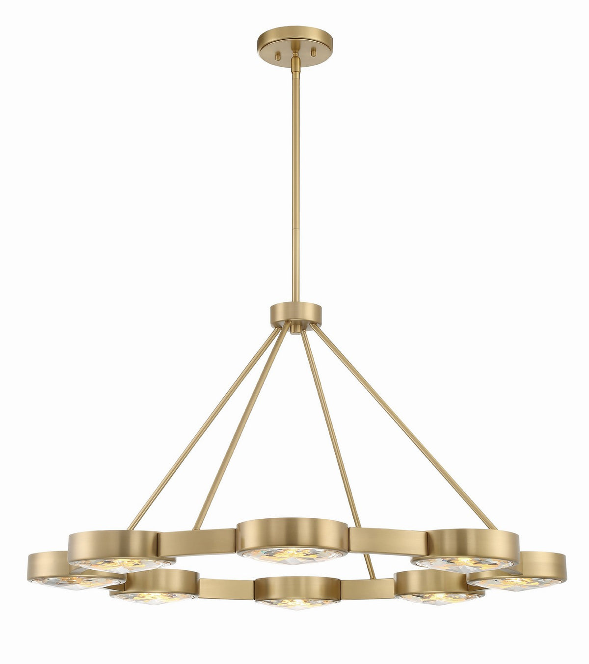 Orson Eight Light Pendant in Modern Gold
