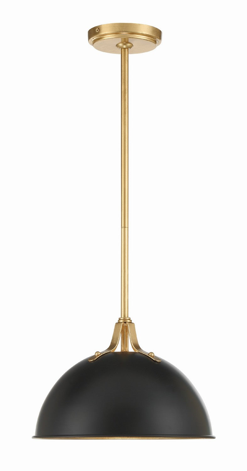 Soto Pendant in Matte Black + Antique Gold