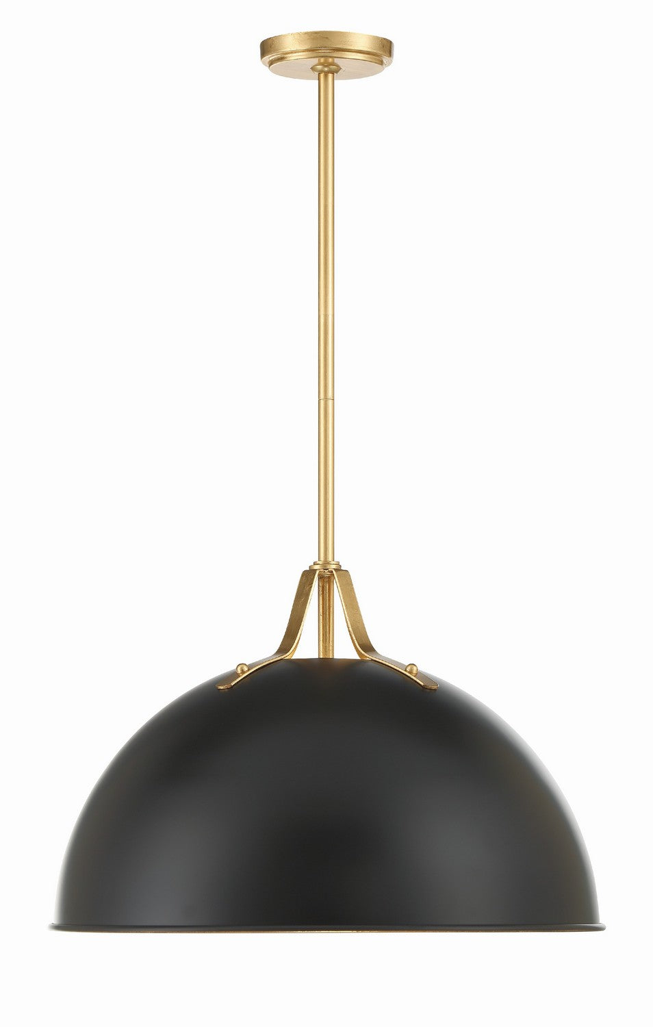 Soto Pendant in Matte Black + Antique Gold
